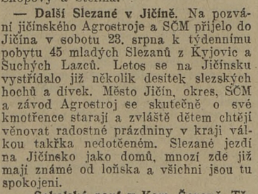 Další Slezané v Jičíně - 1947