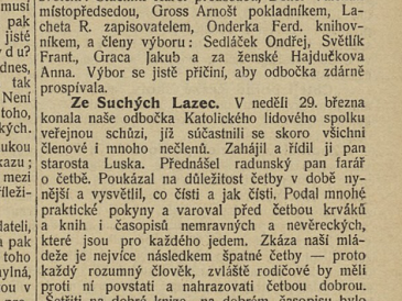 Veřejná schůze katolického spolku 29.3.1908