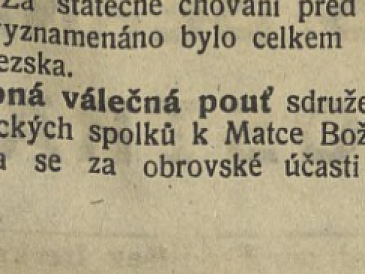 Prosebná válečná pouť sdružených slezských katolických spolků 1916