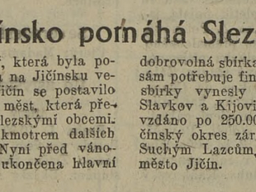 Jičínsko pomáhá Slezsku