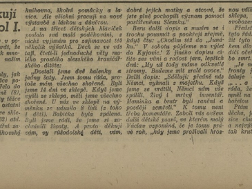 Suché Lazce ve Slezsku dekují obecné škole v Liherci - Růzodol I.
