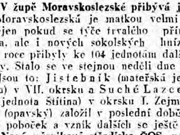 V župě Moravskoslezské přibývá sokolských jednot