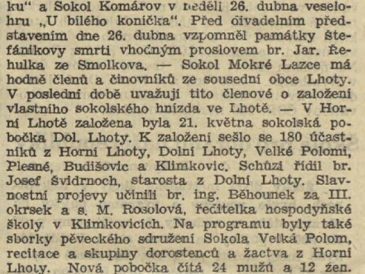 Sokol Štítina založil před nedávnem pobočku v Suchých Lazcích