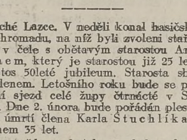 50leté jubileum hasičského sboru Suché Lazce