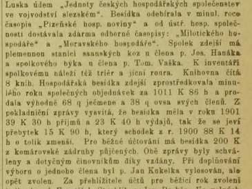 Hospodářská besídka - 3. valná hromada 1902