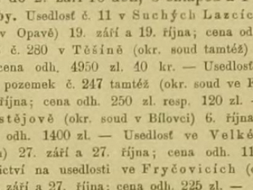 Dražba usedlost č. 11 v Suchých Lazcích