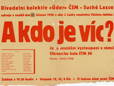 Pozvánka na divadelní hru ČSM - A kdo je víc?