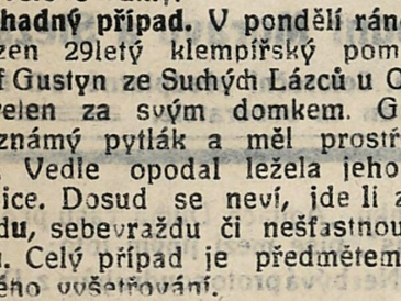 Případ zastřelení Josefa Gustyna