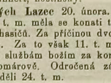 Zrušení taneční zábavy dobrovolných hasičů
