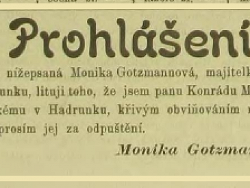 Omluva Moniky Gotzmannové panu Konrádu Morbitzerovi