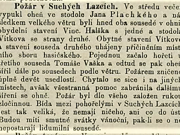 Velký požár začal ve stodole Jana Plachkého