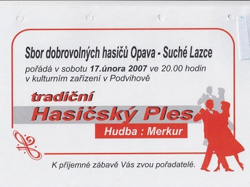 Pozvánka na tradiční HASIČSKÝ PLES 2007