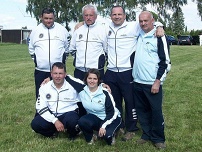 Horní řada zleva: Martin Hufnágel, Václav Losert, Dušan Kudlička, Oldřich Kubesa. Spodní řada zleva: Petr Lelovský, Sabina Kubesová.Foto: Dalibor Lhotský