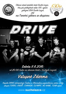 Koncert skupiny DRIVE na obecním hřišti zdarma!