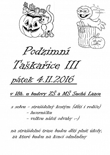 Klub rodičů zve sucholazecké děti na Podzimní Taškařici III