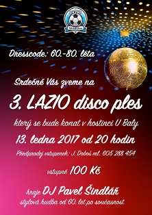 Pozvánka na 3. LAZIO disco ples