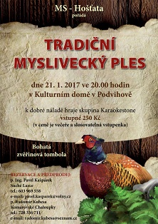Pozvánka na Tradiční Myslivecký Ples 2017