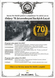 Pozvánka na oslavy 70. let osvobození Suchých Lazců