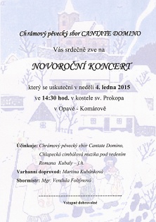 Koncert chrámového pěveckého zboru Cantate Domino