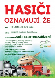 SDH Suché Lazce pořádá sběr elektrozařízení 2019