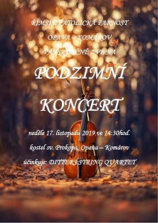 Pozvánka na podzimní koncert 2019 v Komárově