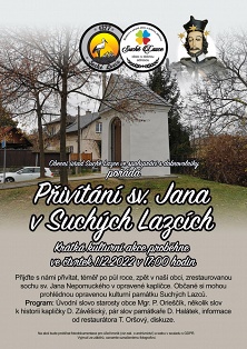 Pozvánka "Přivítání sv. Jana v Suchých Lazcích"