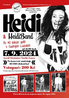 Pozvánka na vystoupení Heidi a HeidiBand po 40 letech v Suchých Lazcích