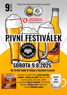 Pozvánka na Pivní festivalek 2025 v Suchých Lazcích - 9. ročník