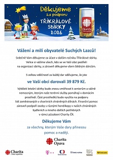 Třikrálová sbírka 2026 - poděkování