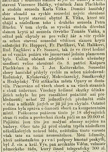 Velký prosincový požár v Suchých Lazcích r. 1891