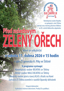 Pozvánka na folklórní odpoledne - Před sušedovym zeleny ořech 2026