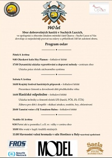 Program oslav 140. výročí SDH Suché Lazce