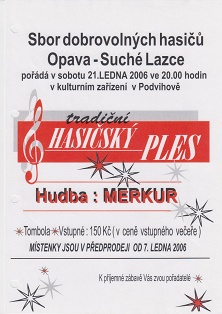 Pozvánka na tradiční HASIČSKÝ PLES 2006