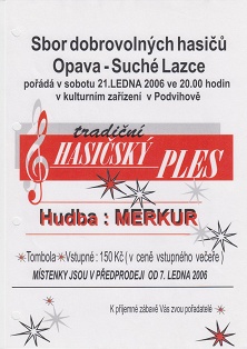 Pozvánka na tradiční HASIČSKÝ PLES 2006