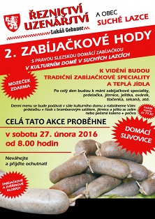 2. zabíjačkové hody v kulturním Domě v Suchých Lazcích