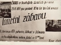 Plakát taneční zábavy z 21.6.1969