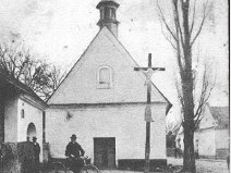 Jan Steyer na kole, stará kaple na pohlednici z roku cca 1931