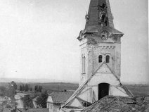 Zničená střecha kostela(1945)