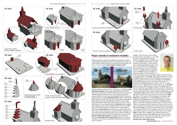 Laserem vyřezávaný model kaple Andělů strážných